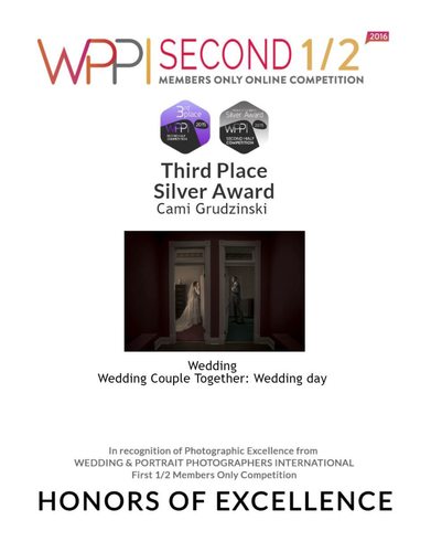 Third Place Silver Award Wedding Couple Together