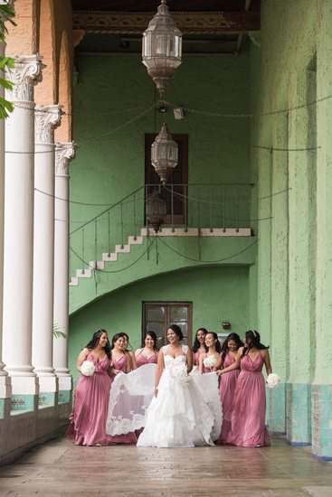 Bride and her Bridesmaids at the Biltmore Coral Gables
