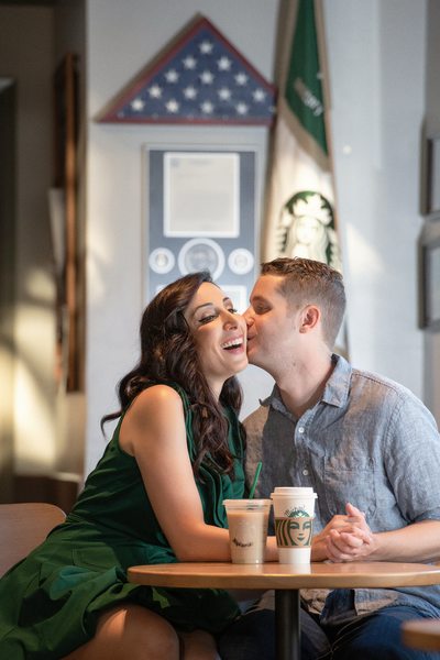 Fort Walton Starbucks Engagement Photo