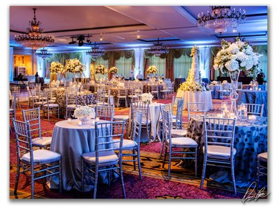 Ritz Carlton wedding reception, sit down dinner, decor