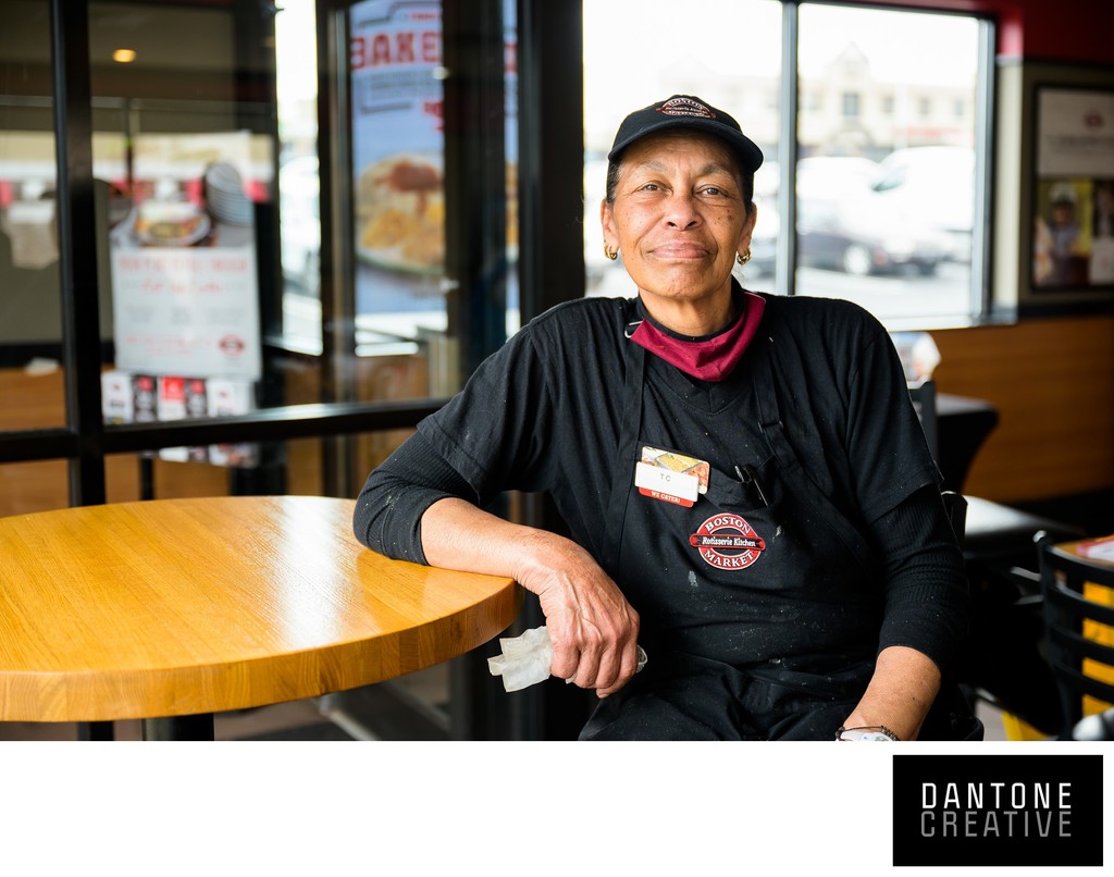 Environmental photo of restaurant worker