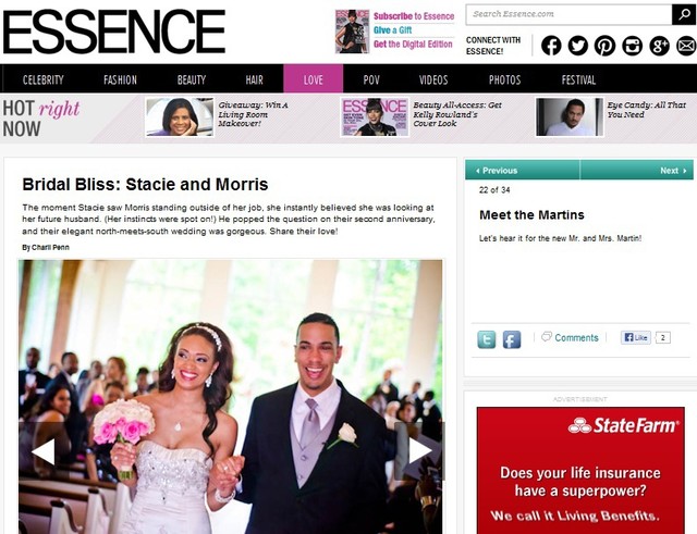 Ashton Garden Wedding Featured in Essence Magazine