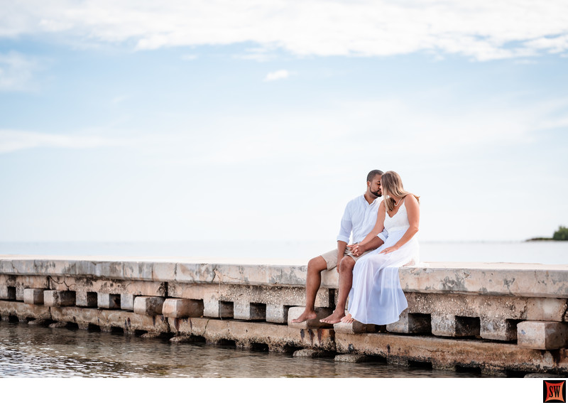 sitting on the pier at Tropical Beach, Montego Bay