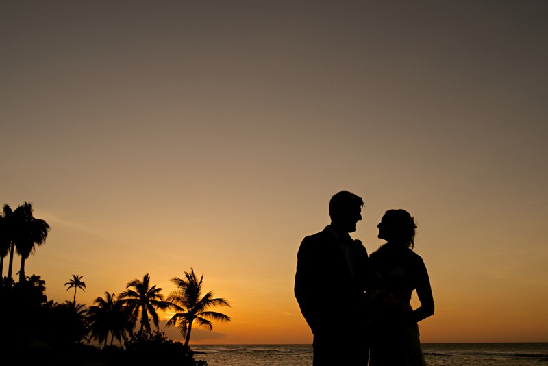 Sunset Silhouette Wedding Photo – Jamaica