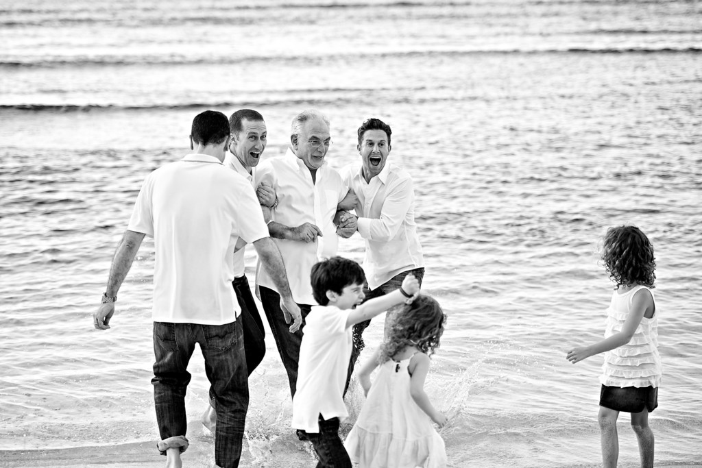 black and white family photograph