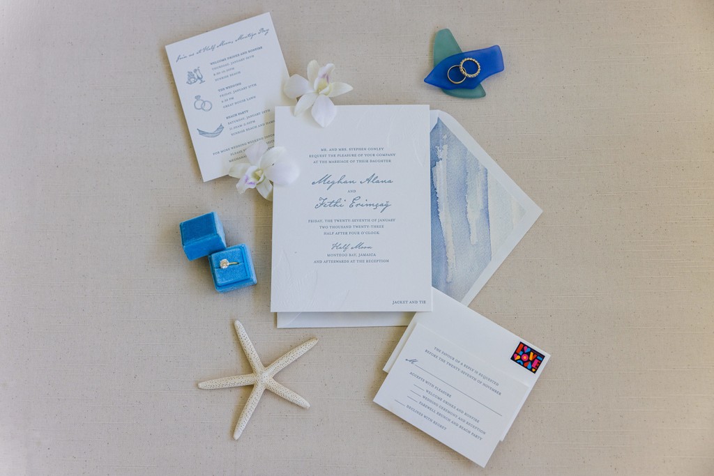 wedding ring and invitation details