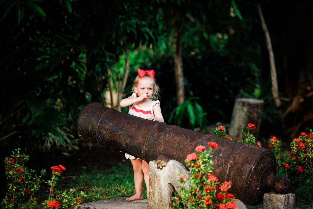 girl by the cannon at pimento hill house