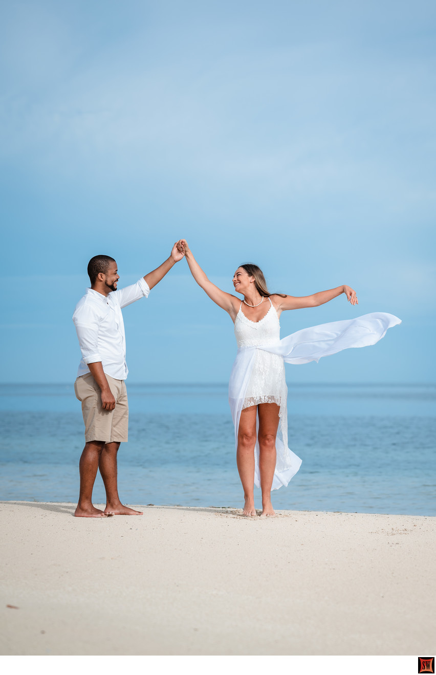 Tropical Beach Montego Bay Engagement Photo