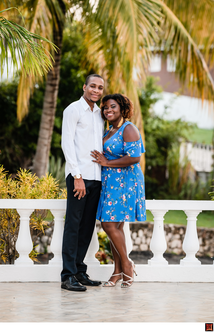 Tropical Garden Engagement Photos in Kingston, Jamaica