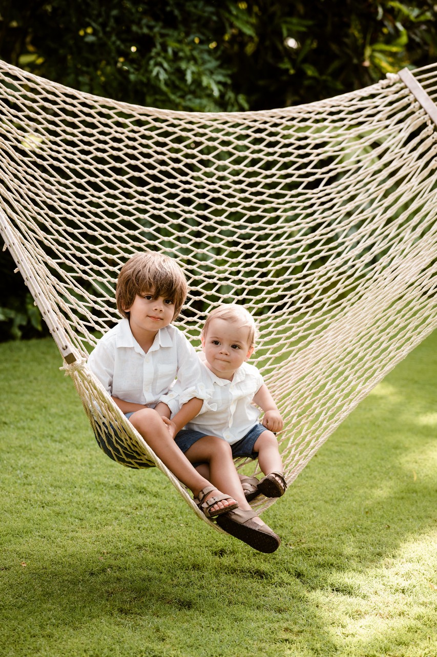 round hill family photo two brothers in hammock 