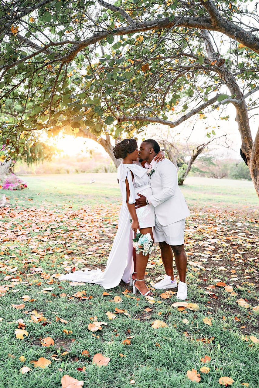 Rose Hall Great House Wedding Sunset Kiss