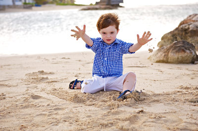 youngster playing in the sand