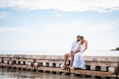 sitting on the pier at Tropical Beach, Montego Bay