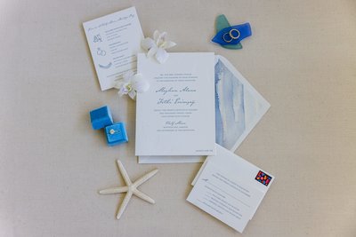 wedding ring and invitation details