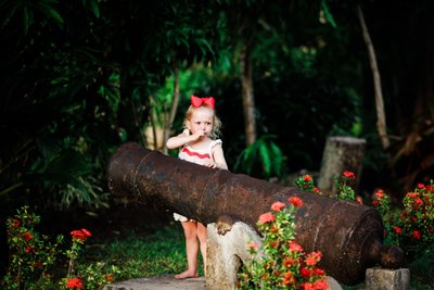 girl by the cannon at pimento hill house