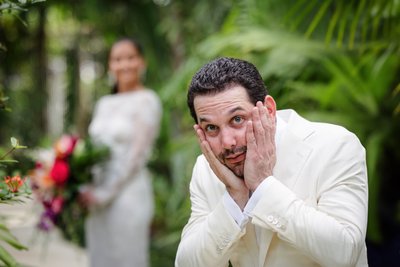 The Groom's Reaction at Idle Awhile Resort in Negril