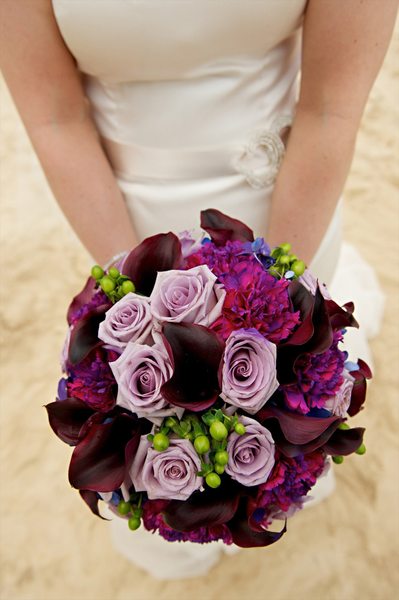 wedding bouquet in hand