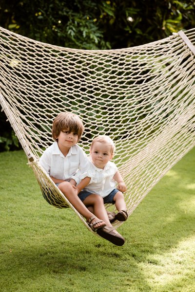 round hill family photo two brothers in hammock 