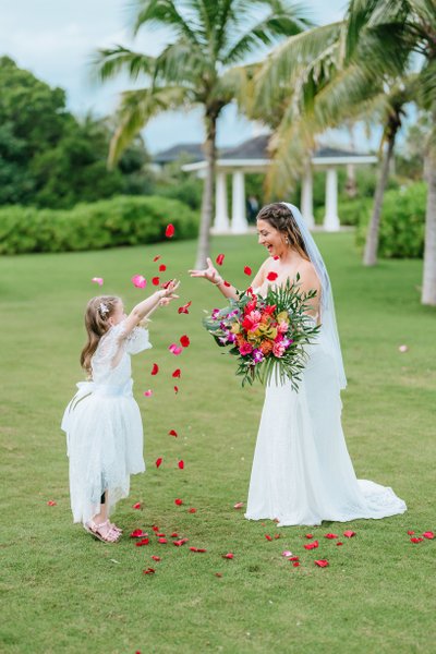 bride and daughter at Half Moon Resort