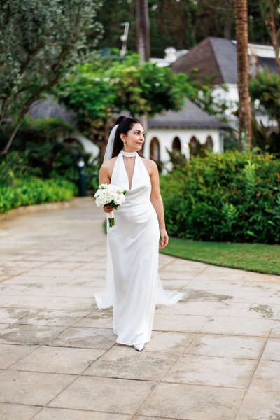 Full-Length Bridal Portrait at Round Hill Hotel