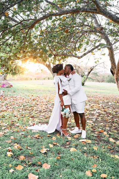 Rose Hall Great House Wedding Sunset Kiss