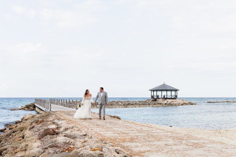 Wedding photos at the Jewel Grande jetty, Montego Bay, Jamaica