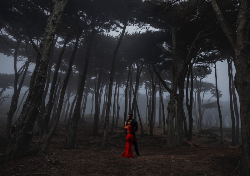 Foggy Lands end engagement photos