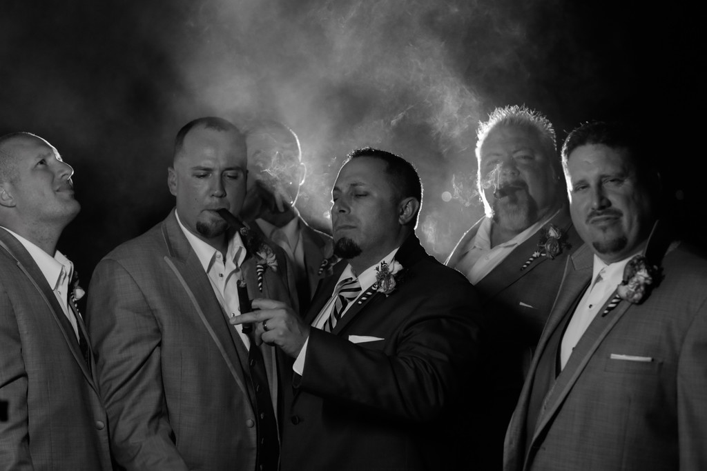 Wente Vineyards Wedding Groomsmen Photo – Cigar Moment Livermore Valley