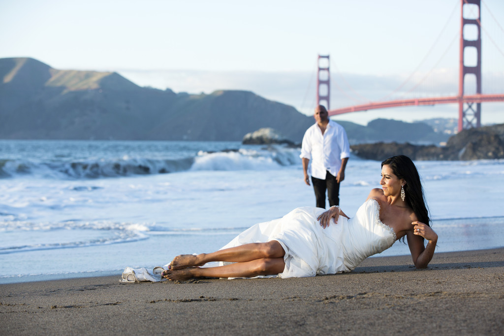 Baker Beach Wedding portraits San Francisco ca