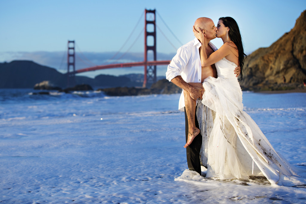 Baker Beach San Francisco  California Wedding  Trashdress 