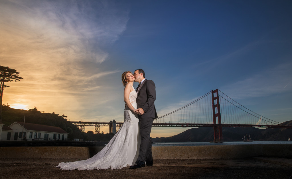 San Francisco City Wedding, Golden Gate Bridge. 