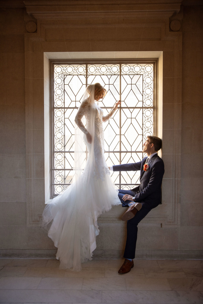 San Francisco City Hall windows Wedding Pictures 