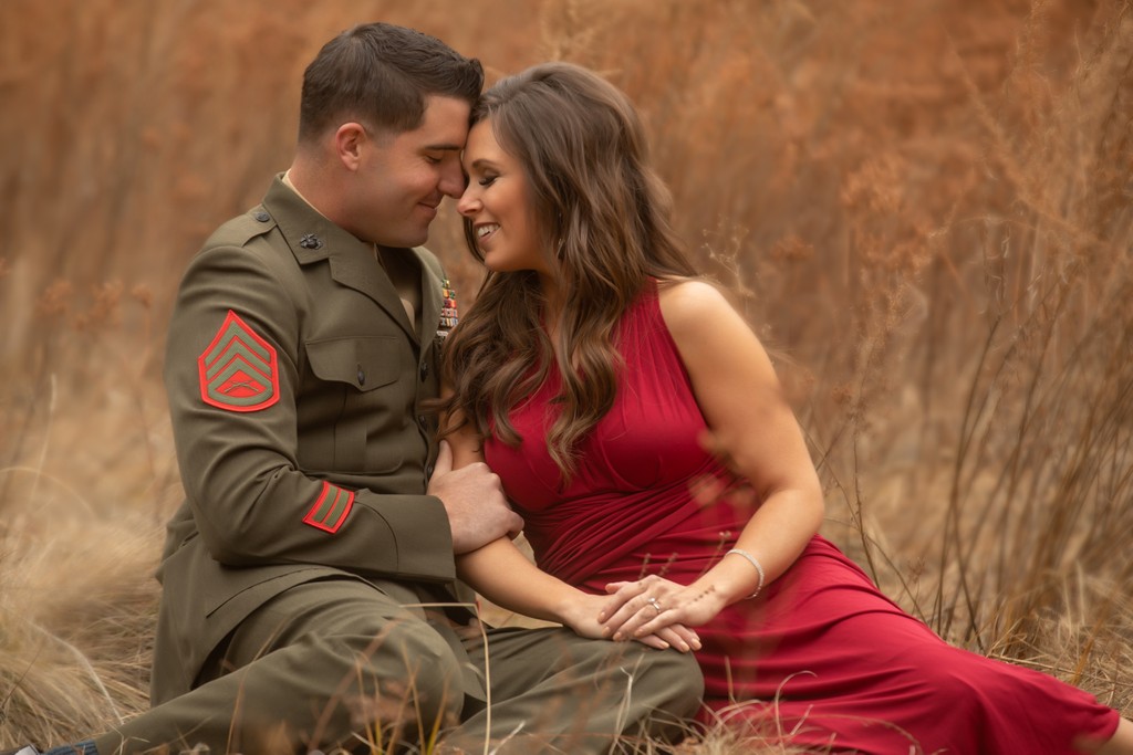 Engagement Session in Yosemite in Military Uniform. 