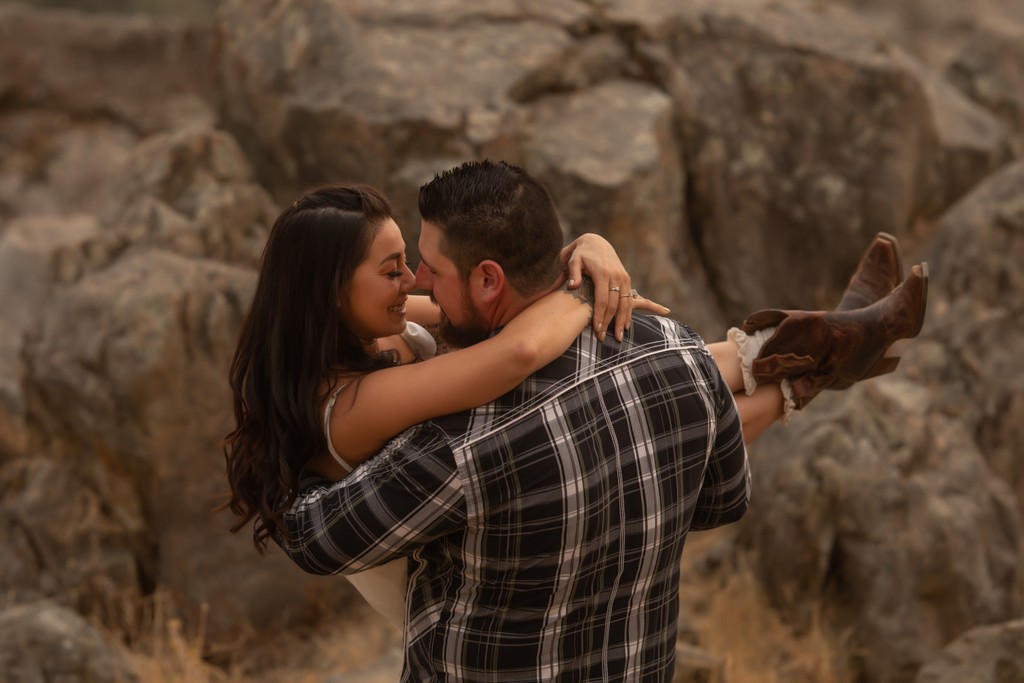 Rip and Beth engagement session Yellowstone themed