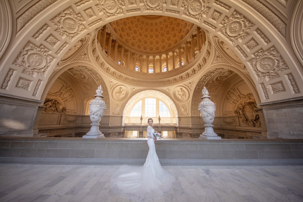 San Francisco City Hall Wedding Photographer – Grand Architecture Interior Portrait