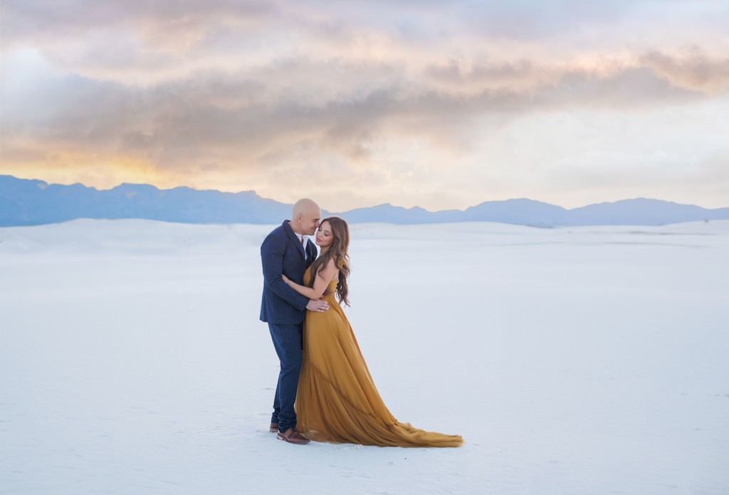 White Sands New Mexico Engagement Photography | Desert Couple Portrait.
