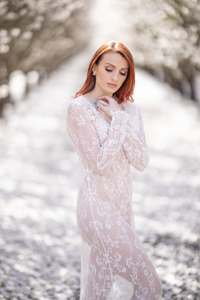 Almond Blossom Boudoir Photography – Romantic Outdoor Boudoir Session Northern California