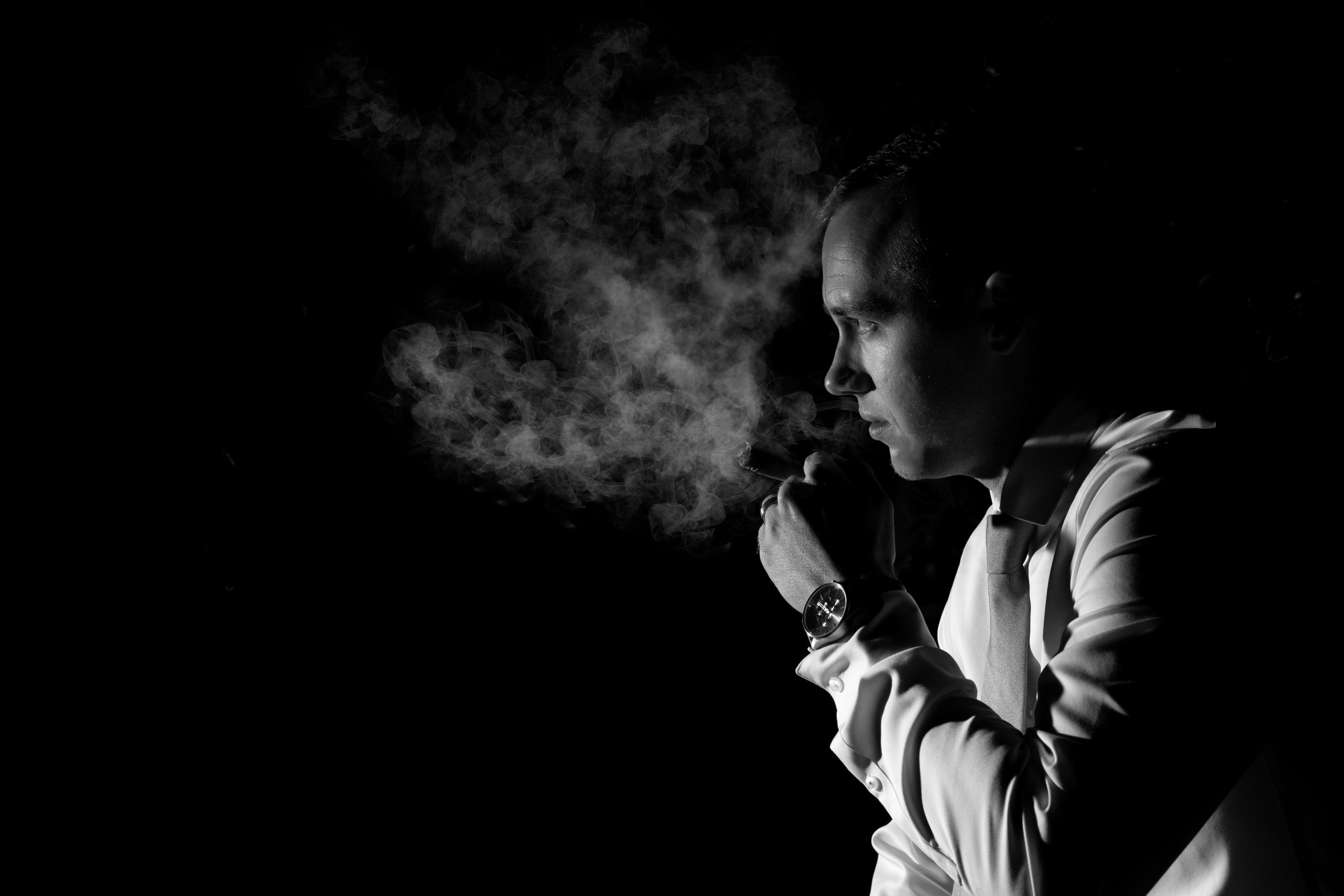 Groom Smoking A Cigar River Mill Weddings Groom Rossetti Photography The Premier Wedding 1387