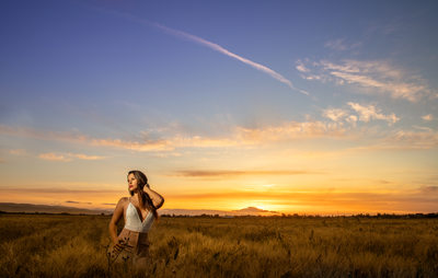 Woman in wheat field Boudoir Photo