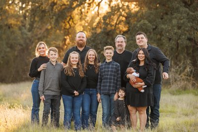 Large Fall Family Portrait | Bay Area Family Photographer Golden Light