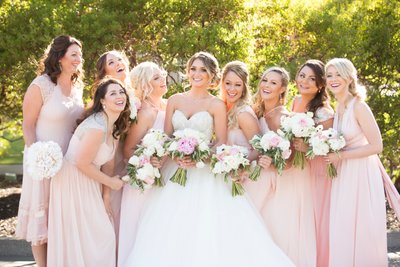 Bridesmaids at Wente Winery in Livermore California 