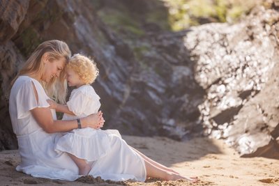 Mother and Daughter Beach Portrait | Half Moon Bay Family Photographer | Bay Area