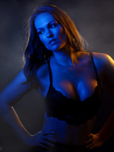 San Francisco Bay Area Boudoir Photographer – Creative Gel Lighting Portrait of Morgan Miller