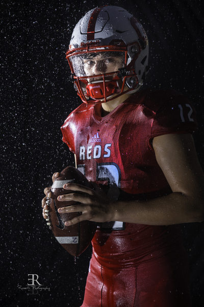 Bay Area Senior Portrait Photographer – Dramatic Rain Football Player Portrait