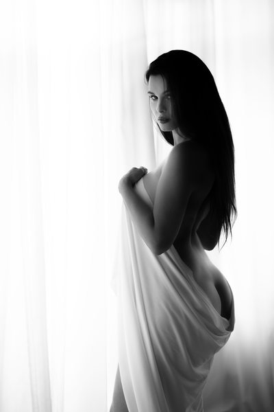 Dublin CA Bridal Boudoir Photography | Window Light Bride Portrait
