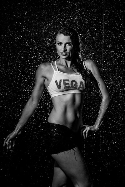 Vegan Fitness Shoot in the Rain Machine.