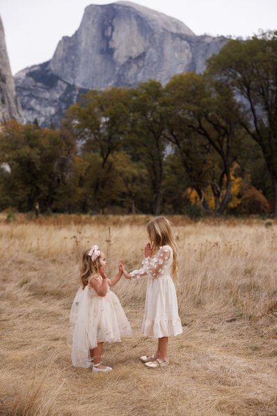Timeless Yosemite Family Portrait with Half Dome in the Background
