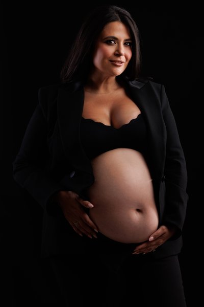 Elegant Studio Maternity Portrait in Dublin, California