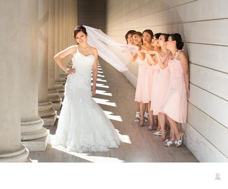 Radiant Bride & Silly Bridesmaids at Legion of Honor