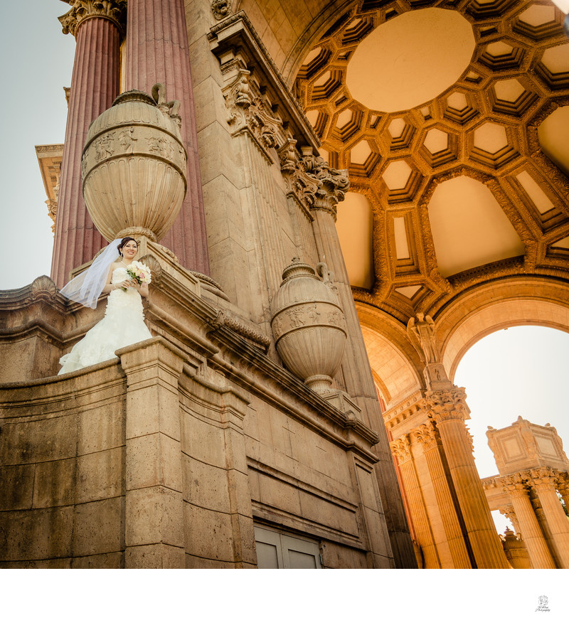 San Francisco City Hall Wedding Photography- Bride at the Palace of Fine Arts
